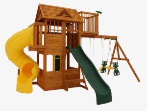 Our New Climbing Frame The Skyline Swingset - Cedar Summit Abbeydale Clubhouse Wooden Swing Set,