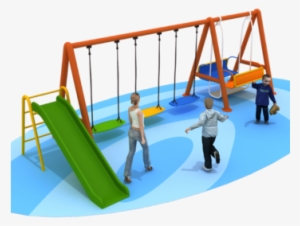 Slide And Swing Set Playground Metal Outdoor Kids Swing - Swing