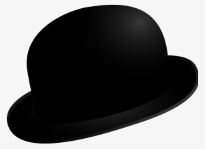 Black Hat Charlie Chaplin Bowler Vector Clip Art Clipart - Bowler Hat Clipart Png