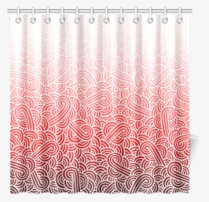 Ombre Red And White Swirls Doodles Shower Curtain
