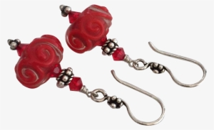 Vivid Red Swirls - Earrings