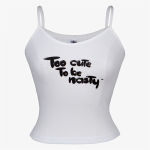 Too Cute To Be Nasty White Juniors Tank Top - Active Tank