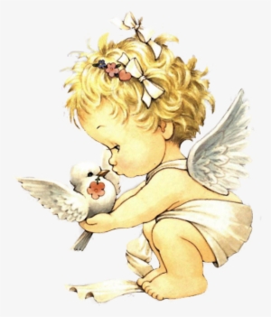 Precious Moments Baby Angel And Dove Of Peace - Precious Moments Angels