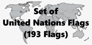 Set Of 193 Un Country Flags - World Map Free Png