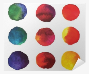 Set Of Watercolor Hand Painted Gradient Circles Isolated - Symbols On A Toaster