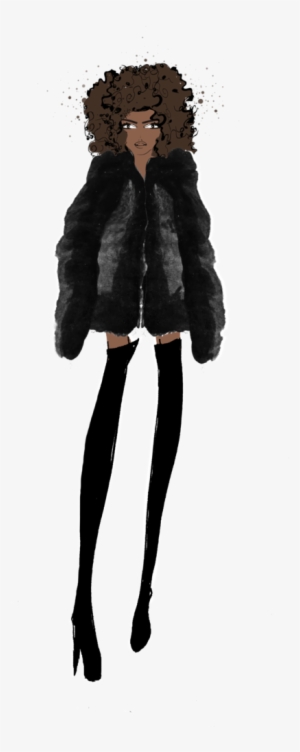 Black Watercolor - Fur Clothing