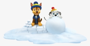 Paw Patrol Marshall And Chase Winter Snow - Cartoon