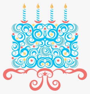 Blue Vector Birthday - Birthday Blue Cake Clipart Png