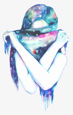 Hope For The Hopeless - Painting Watercolor Galaxy Girl