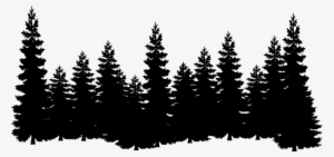Pine Forest Png Clip Black And White - Pine Trees Silhouette