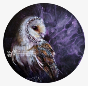 Barn Owl Round Painting - Owl Painting
