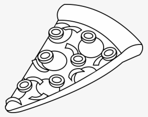 Pepperoni Pizza Clipart Black And White - Pizza White Png