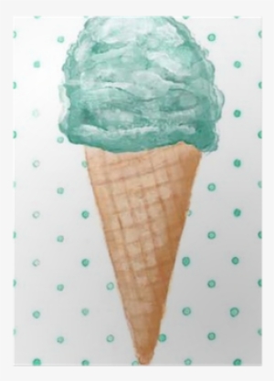 Watercolor Ice Cream Cone On Seamless Background Hand - Watercolor Ice Cream Cone
