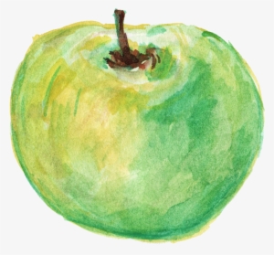 Free Download - Watercolor Green Apple Png