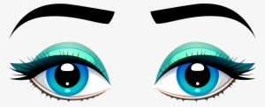 Female Blue Eyes With Eyebrows Png Clip Art - Female Eyes Png
