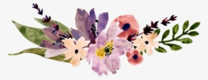 Border Flowers Divider Watercolor - Lilac Watercolor Border Png