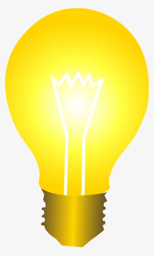 Bright Yellow Idea Light Bulb - Light Bulb Clip Art