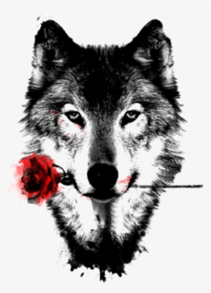 Romantic Wolf Tattoo - Wolf Tattoo With Rose