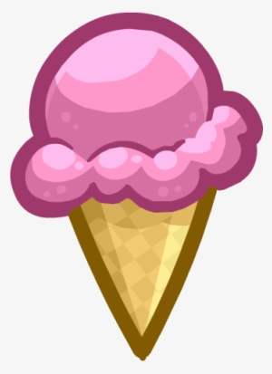 Strawberry Ice Cream Cone - Pink Ice Cream Emoji