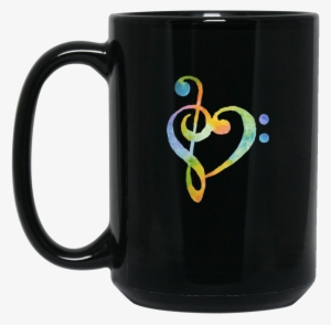 Watercolor Rainbow Heart Bass Clef Musical Note Tee - Inspiredcases Band Mom Case - Galaxy Note 3
