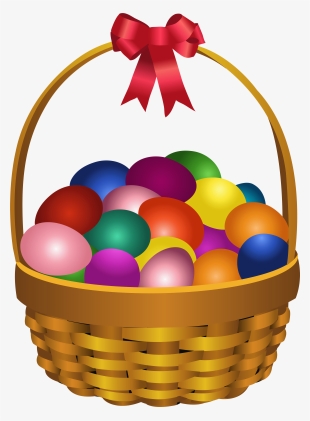 Easter Eggs In Basket Transparent Png Clip Art Image - Fruit Basket Clip Art