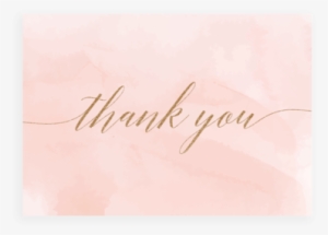 Blush Watercolor And Gold Calligraphy Thank You Note - Calligraphy