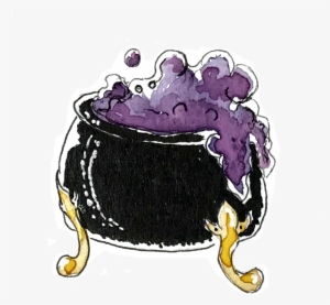 Just A Lil Watercolor Inked Cauldron - Watercolor Painting