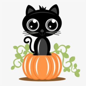 Cat On Pumpkin Svg Cutting Files For Scrapbooking Cat - Halloween Craft Clip Art