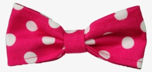 Hot Pink Bow Tie W - Pink Bow With White Polka Dots