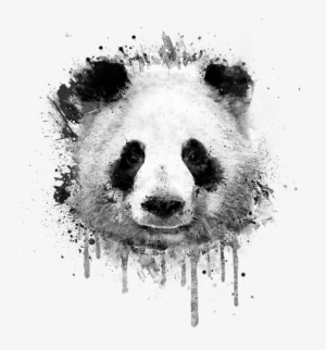 Graffiti Watercolor Panda Portrait In Black And - Panda Bear Background  Abstract Transparent PNG - 452x700 - Free Download on NicePNG