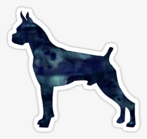 Boxer Dog Black Watercolor Silhouette - Dog