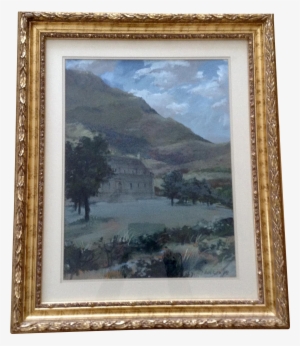 Davison, Estate Landscape Gouache Watercolor Painting - Watercolor Painting