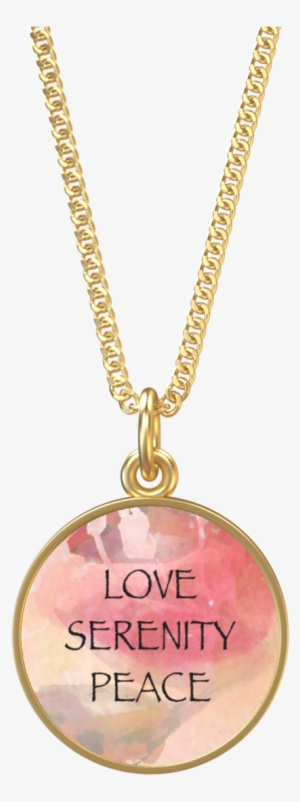Love Serenity Peace Round Gold Neclkace - Pendant