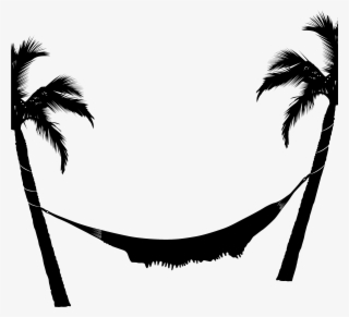 Hammock And Palm Trees Png - Black And White Palm Tree