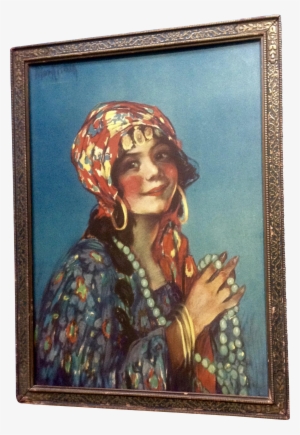 Young Gypsy Woman Life 1800's Print Campbell Prints - Picture Frame