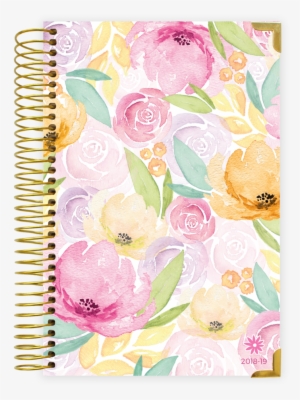 2018-2019 Hard Cover Daily Planner, Watercolor Floral - Bloom Daily Planners Address Book - Contacts - Addresses