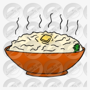 Mash Pencil And In Color - Mashed Potatoes Clipart