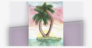A Couple Of Palms At Daybreak 1 Printable Blank Card - Painting