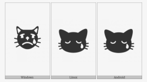 Crying Cat Face On Various Operating Systems - Cat Yawns