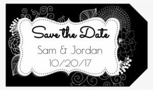 Inverted Black & White Floral "save The Date" Gift - Save The Date