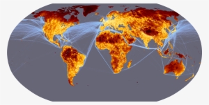 Map Of Land Based Travel Time And Shipping Lane Density - Travel Time To Major Cities
