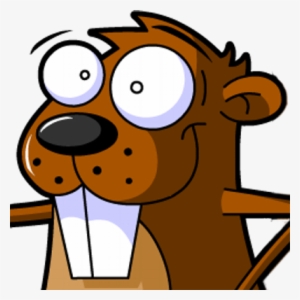 Guy Berthiaume - Cute Cartoon Beaver Character Holding A Log
