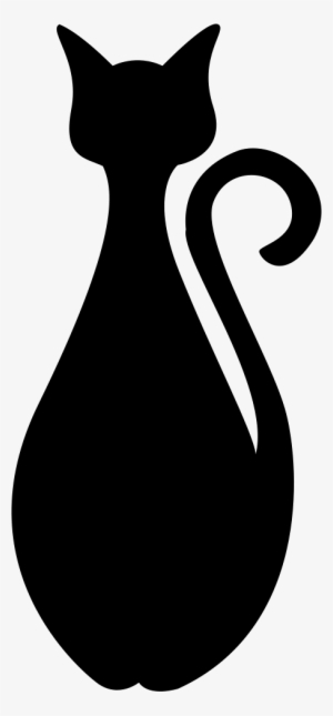 Frontal Black Cat Silhouette - Black Cat Silhouette Png