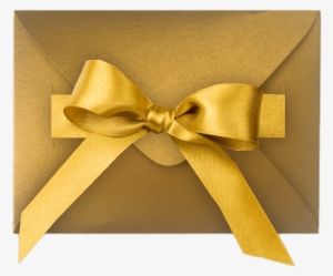 Gift Envelope With Gold Coloured Ribbon Png - Gold Envelope Transparent Background