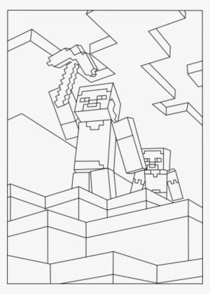 minecraft coloring pages steve with armor