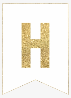 H Gold Alphabet Banner Letter - Printable Banner Letters