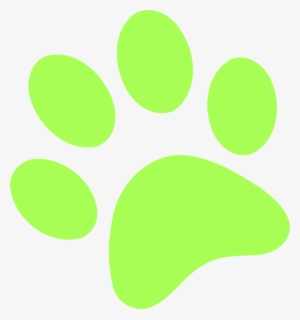 Neon Clipart Dog Paw - Lime Green Paw Print