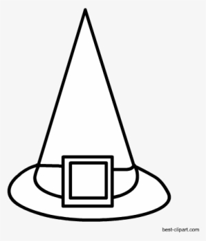 Black And White Witch Hat Clip Art Free - Clip Art