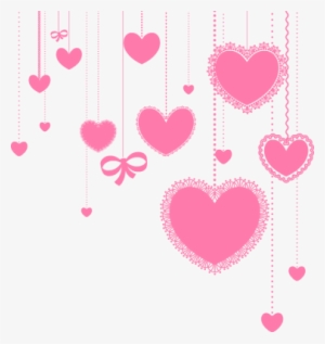Falling Hearts Png - String Of Hearts Transparent
