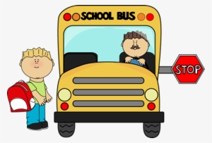 Child Waiting For School Bus - Getting On The Bus Clipart